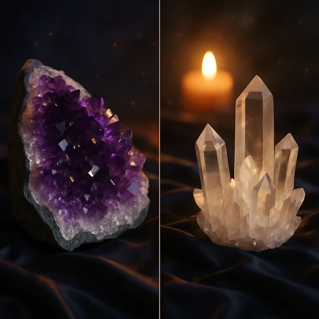 Amethyst vs. Clear Quartz: Choosing Crystals for Your Planetary Afflictions